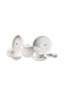 Korkmaz A8721 Aşiyan Collection 30 Parça Kahvaltı Takımı - 6 Kişilik, Modern Desenli Porselen, Demlikli ve Fincanlı Şık İkram Seti