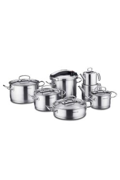 Korkmaz A1757 Proline 14 Parça Hiper Set - Paslanmaz Çelik, Düdüklü Tencere ve Çaydanlık Dahil, Profesyonel Mutfak Seti