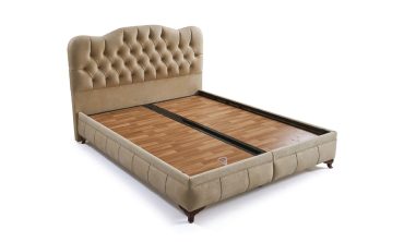 Didim Kapitoneli Baza ve Başlık Seti - Kavisli Başlık, Sandıklı Depolama, Lüks Kumaş Döşeme