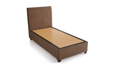 Koza Modern Baza ve Başlık Seti - Desenli Dokuma Kaplama, Sandıklı Depolama, Şık ve Dokulu Tasarım