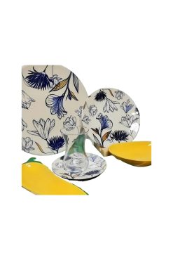 First Class 19 Parça Kahvaltı Takımı - 6 Kişilik, Dijital Baskılı Çiçek Desenli, Modern Sunum ve Kahvaltı Seti