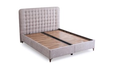 HKM Palarmo Lüks Baza ve Başlık Seti - Dikey Fitilli Başlık, Kavisli Üst Hat, Sandıklı Depolama