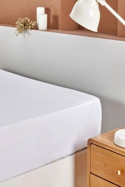 Taç Easy Fitted Alez - 180x200 cm (Çift Kişilik Battal), Beyaz, Pratik Kullanım Yatak Koruyucu