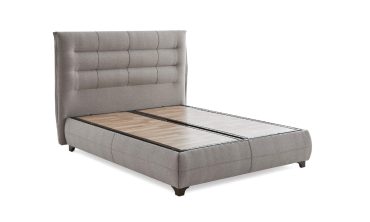 Loda Modern Baza ve Başlık Seti - Yatay Segmentli Başlık, Yuvarlak Hatlı Kasa, Sandıklı Depolama