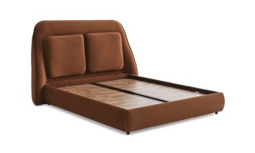 Venedik Karyola / Baza Seti - Yuvarlak Hatlı Çerçeve, Bütünleşik Yastıklı Başlık, Sandıklı Depolama