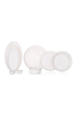 Schafer Superfine Bone Lux 56 Parça Yemek Takımı - 12 Kişilik, Gold Detaylı, Fine Bone Porselen Lüks Sunum Seti