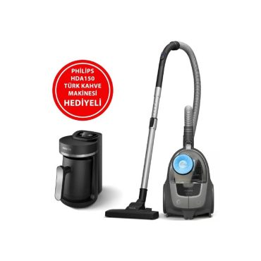 Philips XB2142/10 2000 Serisi Torbasız Elektrikli Süpürge - PowerCyclone 4 Teknolojili, Çok Amaçlı Başlık ve HDA150 Türk Kahvesi Makinesi Hediyeli