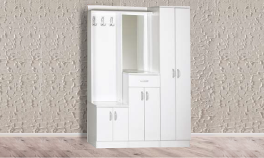 Çocuklar Duymasın Beyaz Portmanto - Çok Bölmeli, Aynalı, Askılıklı ve Ayakkabılıklı, Modern Vestiyer