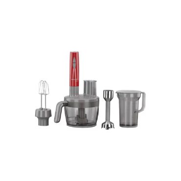 Korkmaz A455-01 Vertex Multi Blender Seti - Kırmızı, 1300W Yüksek Performanslı Motor, Doğrayıcı, Çırpıcı ve El Blenderı Fonksiyonlu 4'lü Mutfak Seti