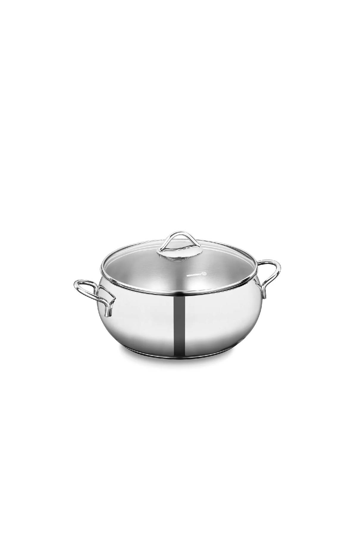 08160052802 Korkmaz A1076 Tombik Derin Tencere - 26 cm, 18/10 Paslanmaz Çelik, 6.3 Litre Hacimli, İndüksiyon Uyumlu ve Isıya Dayanıklı Cam Kapaklı Modern Pişirme Tenceresi - Görsel 1