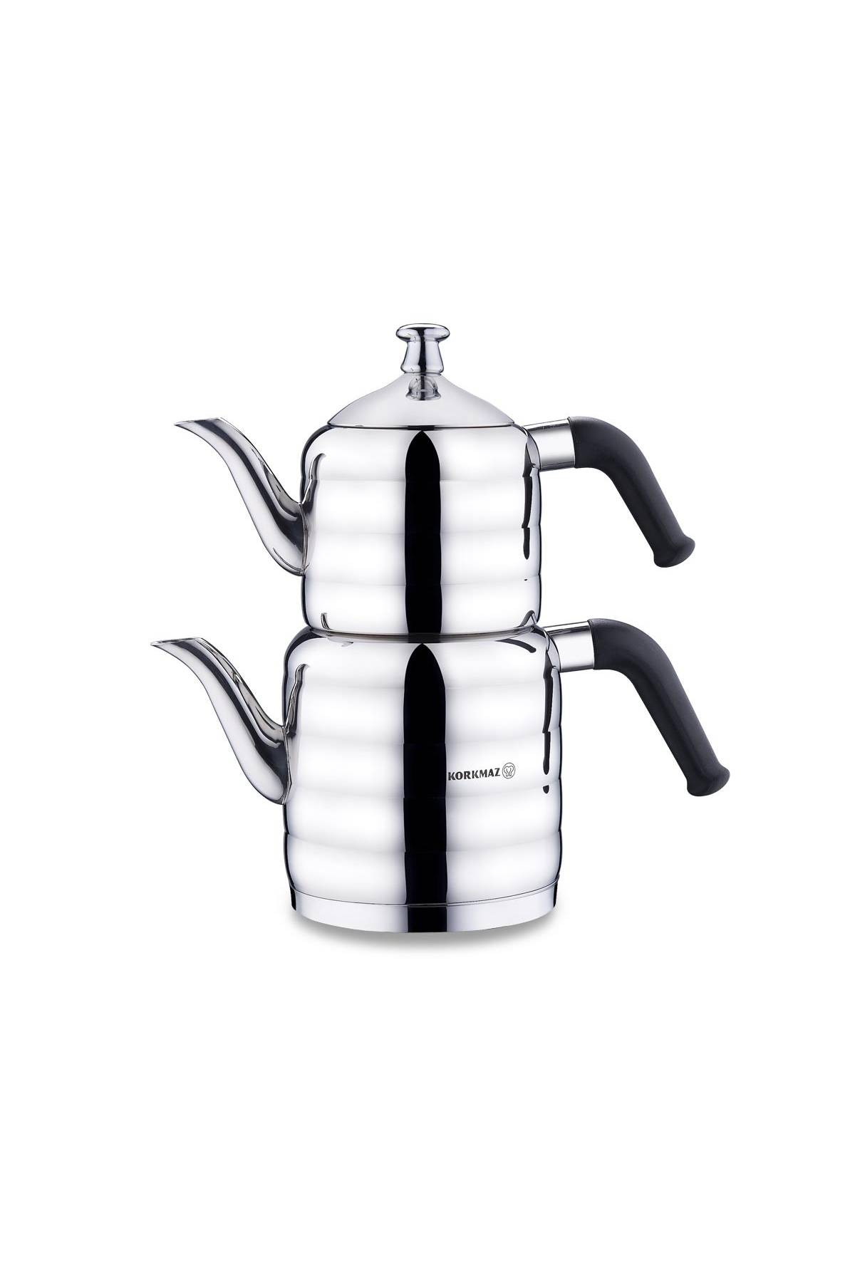 1234567620343 Korkmaz A035 Mina Midi Çaydanlık Takımı - 18/10 Paslanmaz Çelik, İndüksiyon Uyumlu Kapsül Tabanlı ve Isıya Dayanıklı Ergonomik Saplı Şık Çay Makinesi - Görsel 1