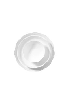 Korkmaz A8159 Manolya Collection 60 Parça Yuvarlak Yemek Takımı - 12 Kişilik, Fine Bone China Porselen, Dalgalı Kenar Tasarımlı Minimalist ve Lüks Sofra Seti