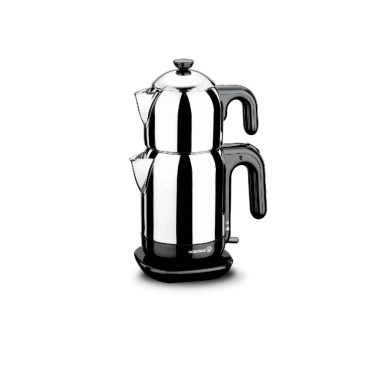 Korkmaz A369 Demtez Elektrikli Çaydanlık - 1600W Güçlü Isıtma, 18/10 Paslanmaz Çelik Gövde, Otomatik Sıcak Tutma ve Emniyet Sistemli Şık Elektrikli Çay Makinesi