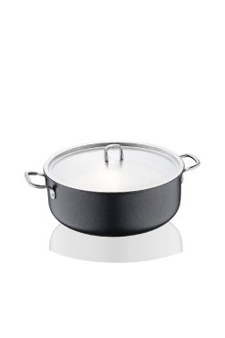 Korkmaz A2975 Doria Kısa Tencere - 32x13 cm, 10 Litre Hacimli, Yapışmaz Volkanit Kaplama, Isıya Dayanıklı Cam Kapaklı ve İndüksiyon Uyumlu Geniş Karnıyarık Tenceresi