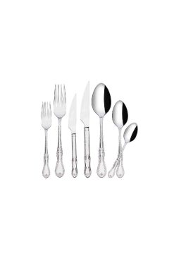 Korkmaz A2562 Hanedan 84 Parça Çatal-Kaşık-Bıçak Takımı - 12 Kişilik, 18/10 Paslanmaz Çelik, Klasik Kabartma Desenli ve Parlak Polisajlı Lüks Sofra Seti