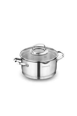 Korkmaz A1990 Steama Derin Tencere - 16x8 cm, 1.6 Litre Kapasiteli, 18/10 Paslanmaz Çelik, Süzgeçli Cam Kapaklı Modern Tencere