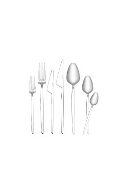 Korkmaz A2072 Trea 84 Parça Çatal Kaşık Bıçak Takımı - 12 Kişilik, 18/10 Paslanmaz Çelik, Parlak Yüzeyli ve Modern Minimalist Tasarımlı Sofra Seti