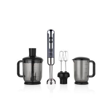 Korkmaz A447-18 Mia Mega Blender Seti - Cosmica/Krom, 850 Watt Güçlü Motor, Isıya Dayanıklı Çelik Bıçaklı, Doğrayıcı ve Çırpıcılı Çok Fonksiyonlu Mutfak Seti