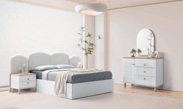 Kumsal MDF Yatak Odası Takımı - Beyaz / Ahşap