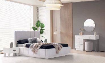 Merlin 6 Kapılı MDF Yatak Odası Takımı - Beyaz / Panjur Detaylı