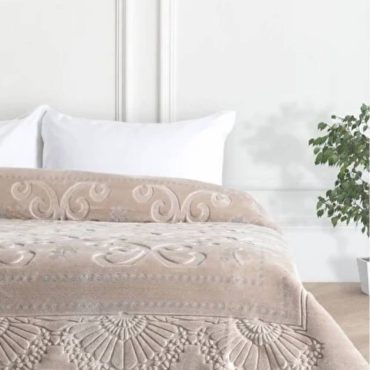 Merinos Embos: Vizon Renkli Kabartma Desenli Yumuşak Bebek Battaniyesi