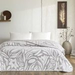 Taç Alina Çift Kişilik Battaniye: Gri Zarafeti ve Çiçeksi Konforun Uyumu