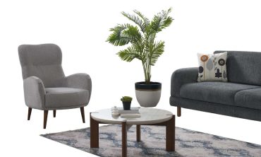 Nature Modern Buklet Berjer -  Tekli Koltuk / Masif Ahşap Ayaklı