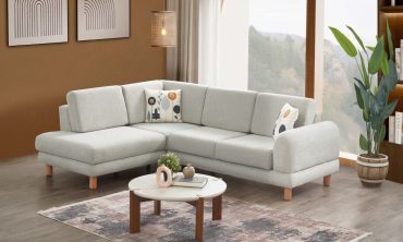 Nature Modern Buklet Köşe Takımı - 2L DRS Modüler Tasarım / Ahşap Ayaklı L Koltuk