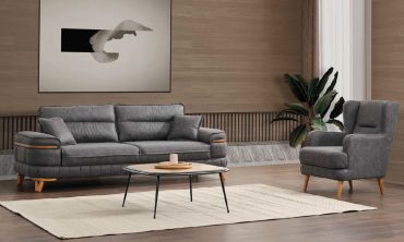 Toledo Modern 3'lü Kanepe - Yataklı veya Sandıklı Fonksiyon Seçenekli / Antrasit