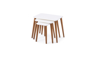 Retro Zigon Sehpa MDF (Beyaz)