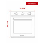 Luxell Optimum 6+1 Programlı Turbo Beyaz Ankastre Fırın - Görsel 2