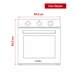 Luxell Optimum 6+1 Programlı Turbo Siyah Ankastre Fırın - Görsel 2